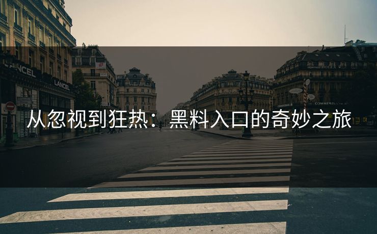 从忽视到狂热：黑料入口的奇妙之旅