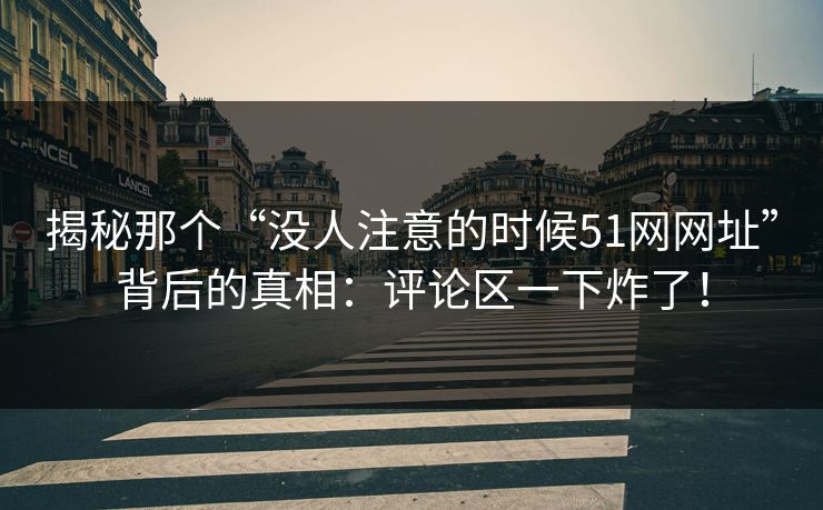 揭秘那个“没人注意的时候51网网址”背后的真相：评论区一下炸了！